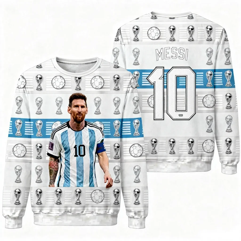 عيد الميلاد ميسي بلوزات الجرافيك هدايا لمحبي ميسي ثلاثية الأبعاد طباعة الخريف Y2K الأطفال هوديس الرجال والنساء بلوزات #2
