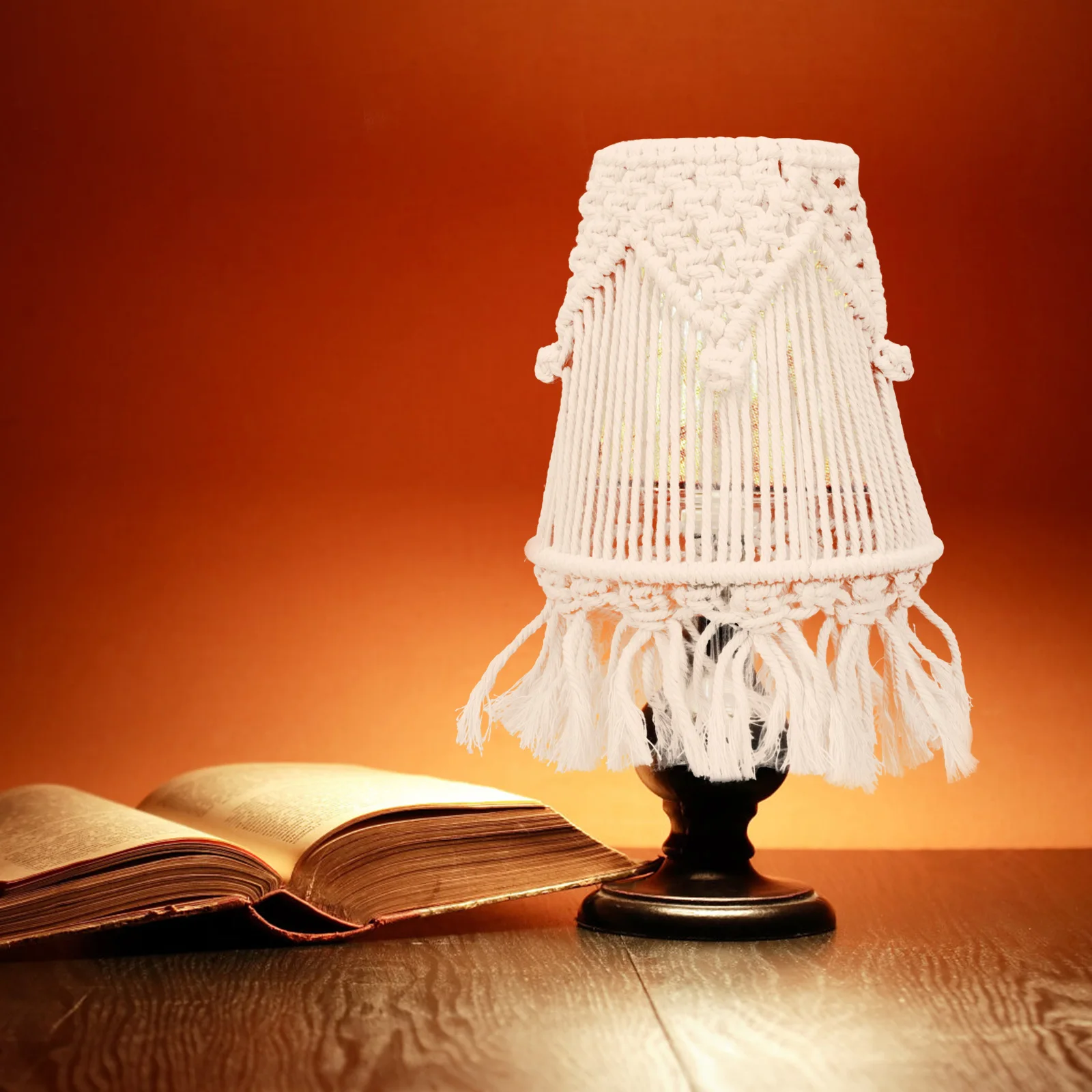 القطن حبل غطاء مصباح مكرامية المنسوجة لطاولة السقف السرير غطاء خفيف داخلي بوهيميا نمط مصباح منزلي ديكور