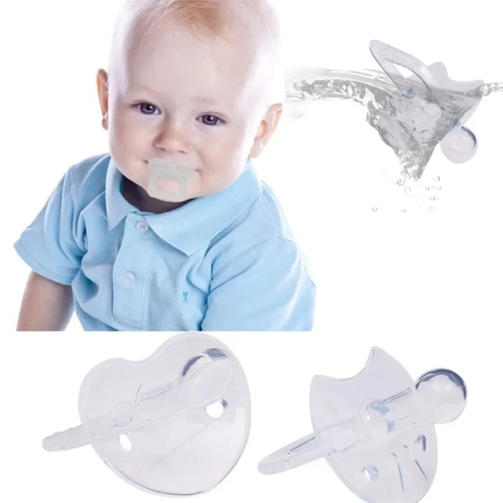 Pacifier newborn food grade kids boy girl pacifier All silicone flat head round head baby comfort toy Baby anti-cry fake nipple