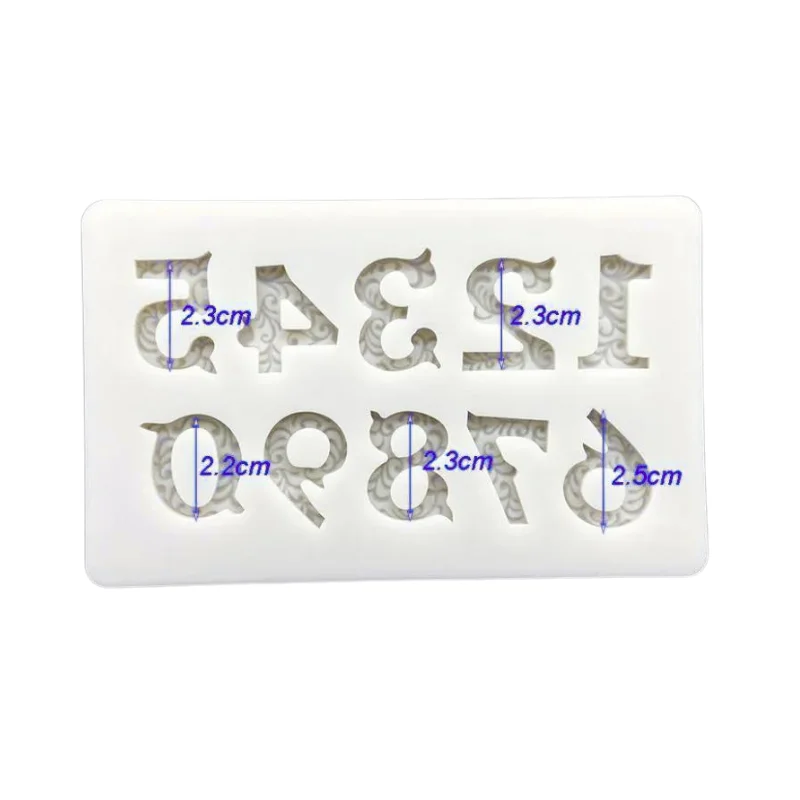 Silicone Mold European-style pattern number shape Silicone Mould Fondant NumbersCake Decoration Sugar Baking Sugarcraft Mold