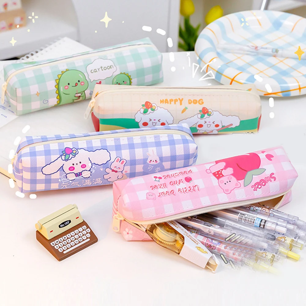 Cute Pencil Case Cartoon Animals Bunny Gift School Pencil Box Pencilcase Pencil Bag School Supplies Stationery Large Capacity