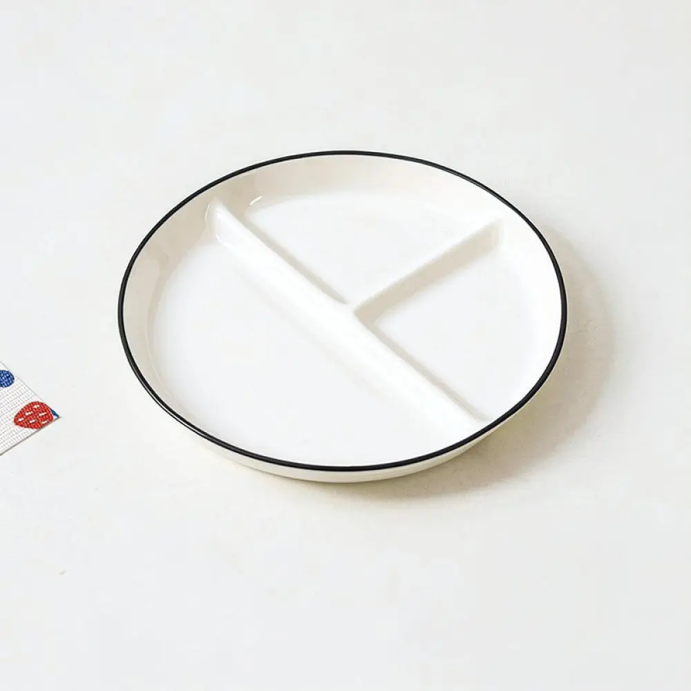 Premium Ceramic Divided Dinner Tray Sectioned Food Plate Portion Control Tool For Balanced Diet Kitchen Tableware Dining