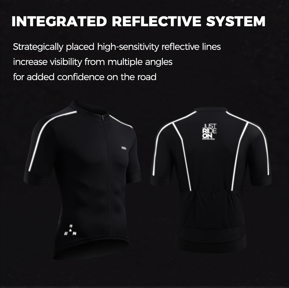 RION Herren-Radtrikot, Fahrradbekleidung, Profi-Mountainbike-MT-Bike-Shirt, UPF 50+, Ausrüstung für Nachtfahrten, Rennbekleidung, Outdoor-Bekleidung. – Detail 4