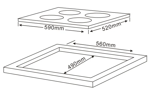 60cm/23.6 Inch Electric Stove, 4 Cooking Zones, Induction Hob, Built-in Induction Cooktop