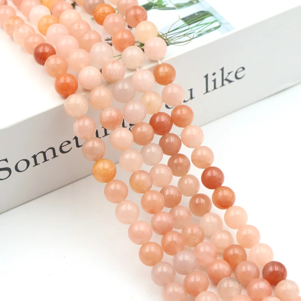 Perle ronde en jade de soie rouge, pierre naturelle, cristal de guérison, pierre précieuse, accessoires de fabrication de bijoux DIY pour bracelets et colliers, vente en gros