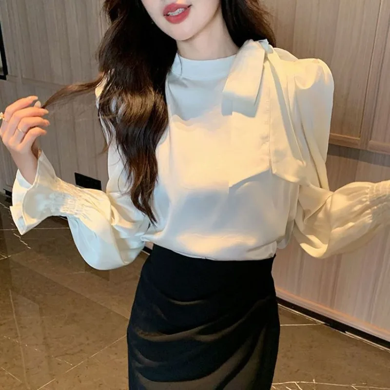 Damska Koszula i Bluzka Jednolita Luksusowa Projektant Młodzieżowa Odzież Damska Wyprzedaż Koreańska Popularna Elegancka Szyfonowa Damska Góra
