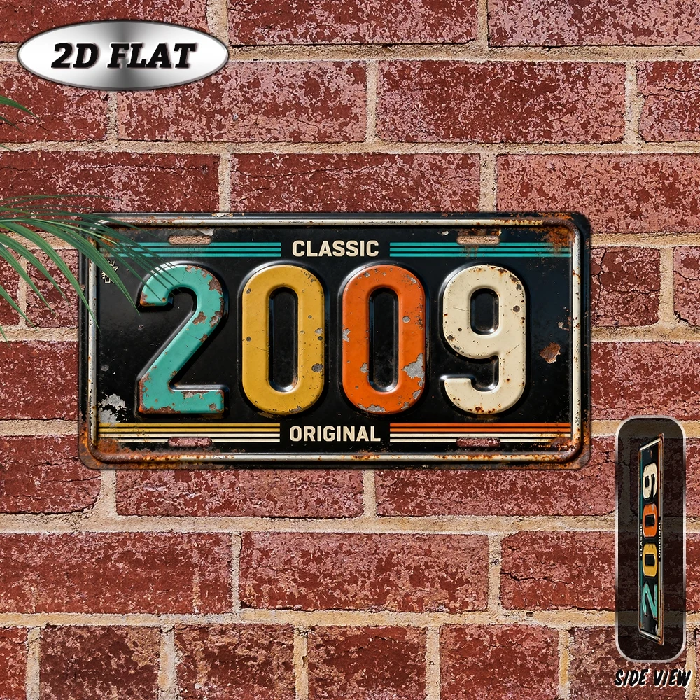2D Flat - 【2D Flat】 2D Flat - [2D Flat], 2D Plane, 1pc, Vintage Metal Aluminum Decorative Sign (30.48×15.24 cm), 2009 Classic Re