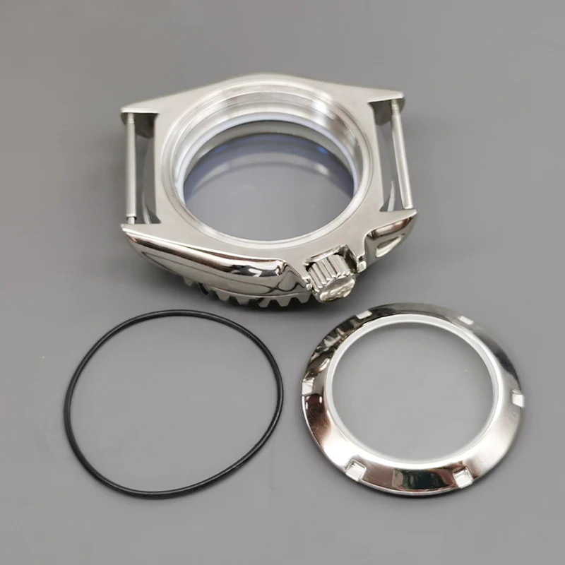 42mm Silver SKX007 Watch Case Dome Sapphire Glass Fit for NH35 NH36 4R 6R 7S Movement Transparent Back Cover Watch Case Parts