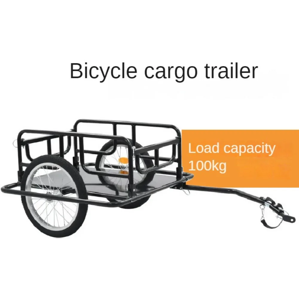 Foldable Cargo Bicycle Trailer Outdoor Riding Rear-mounted Cargo Bucket Bicycle Traction Tool Cart