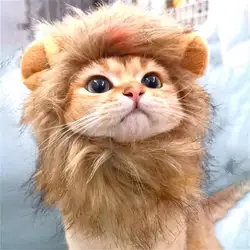 Lion Mane Cute Cat Wig Hat Washable Lion Wig Fancy Hair For Puppy Cat Comfortable Pet Decoration Christmas Pet Supplies