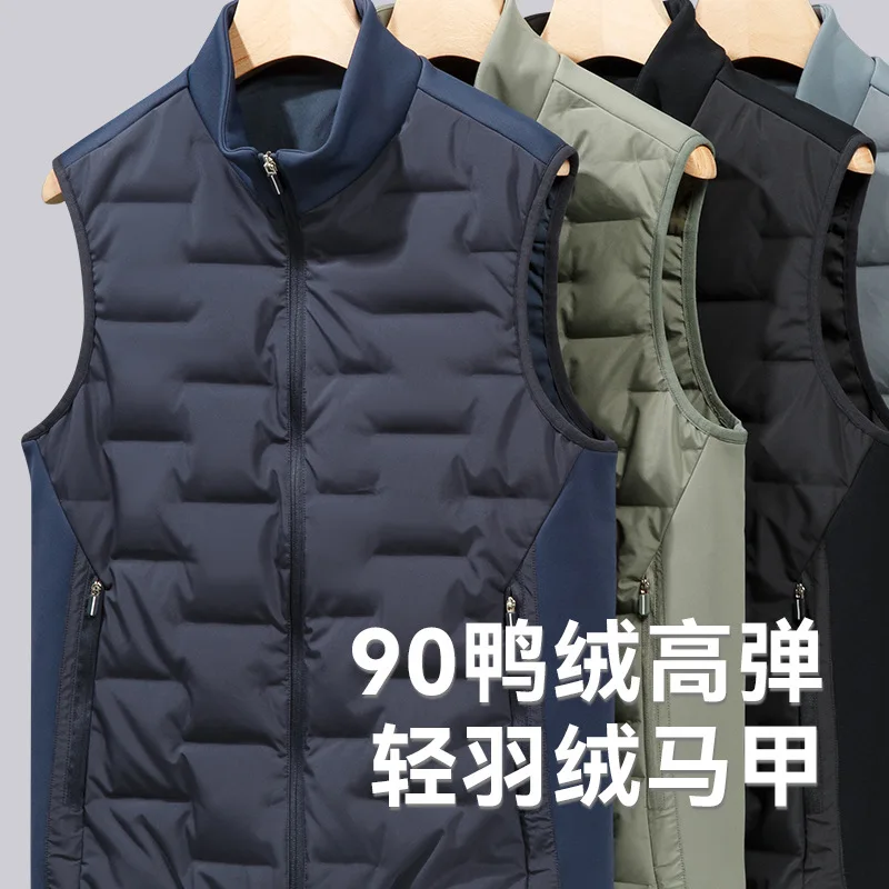 

Men Winter Duck Down Vest Warm Thicken Padded Sleeveless Jacket Outdoor Sports Lightweight Down Coat chaqueta sin mangas VT-353