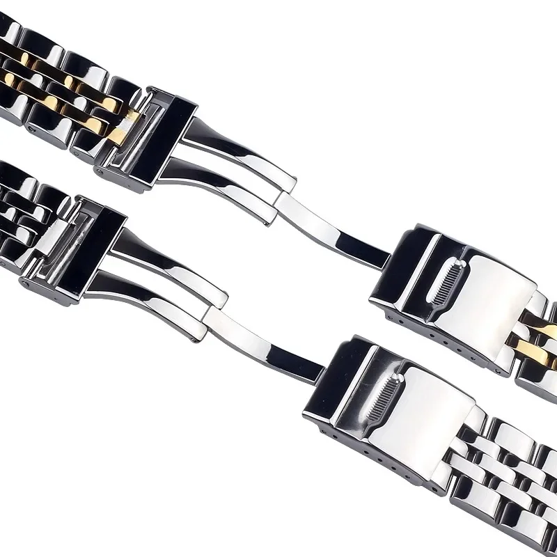 20mm 22mm 24mm Silver Stainless Steel Watch Strap Metal Watch Bands for Breitling Premier Avenger Super Ocean Wrist Bracelets