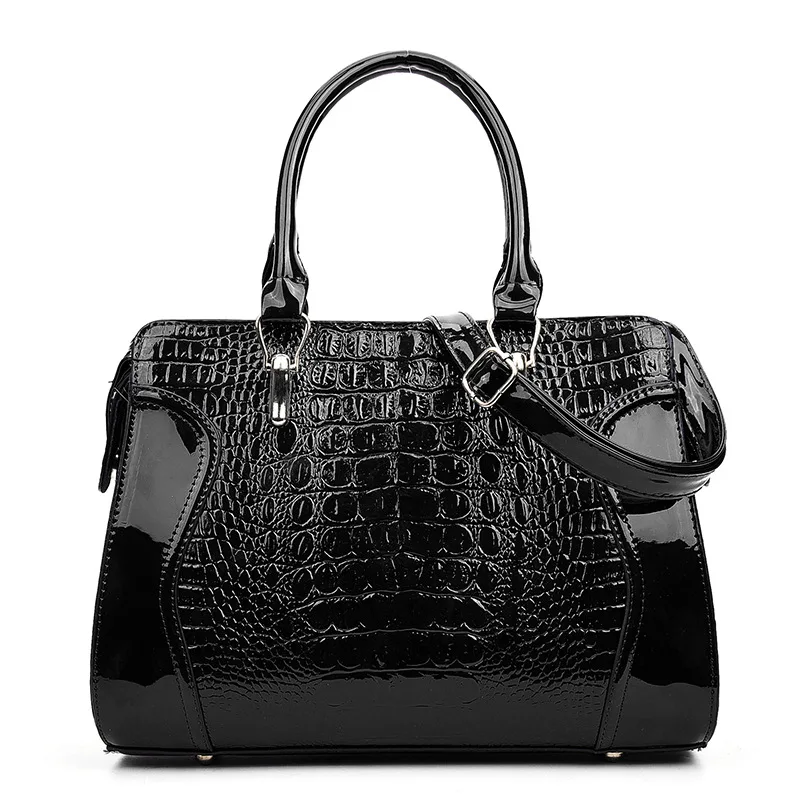 

Women's Street Style Pure Color Crocodile Pattern Square Shoulder Crossbody Handbag PU Leather Daily Match Trendy Bag ita bag