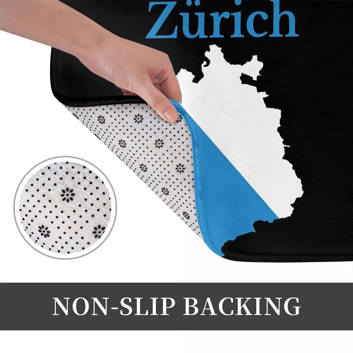 Zurich Flag Switzerland Swiss Flag Doormat Kitchen Entrance Home Floor Mat Anti-slip Carpet Rug for Bathroom Footpad Mats