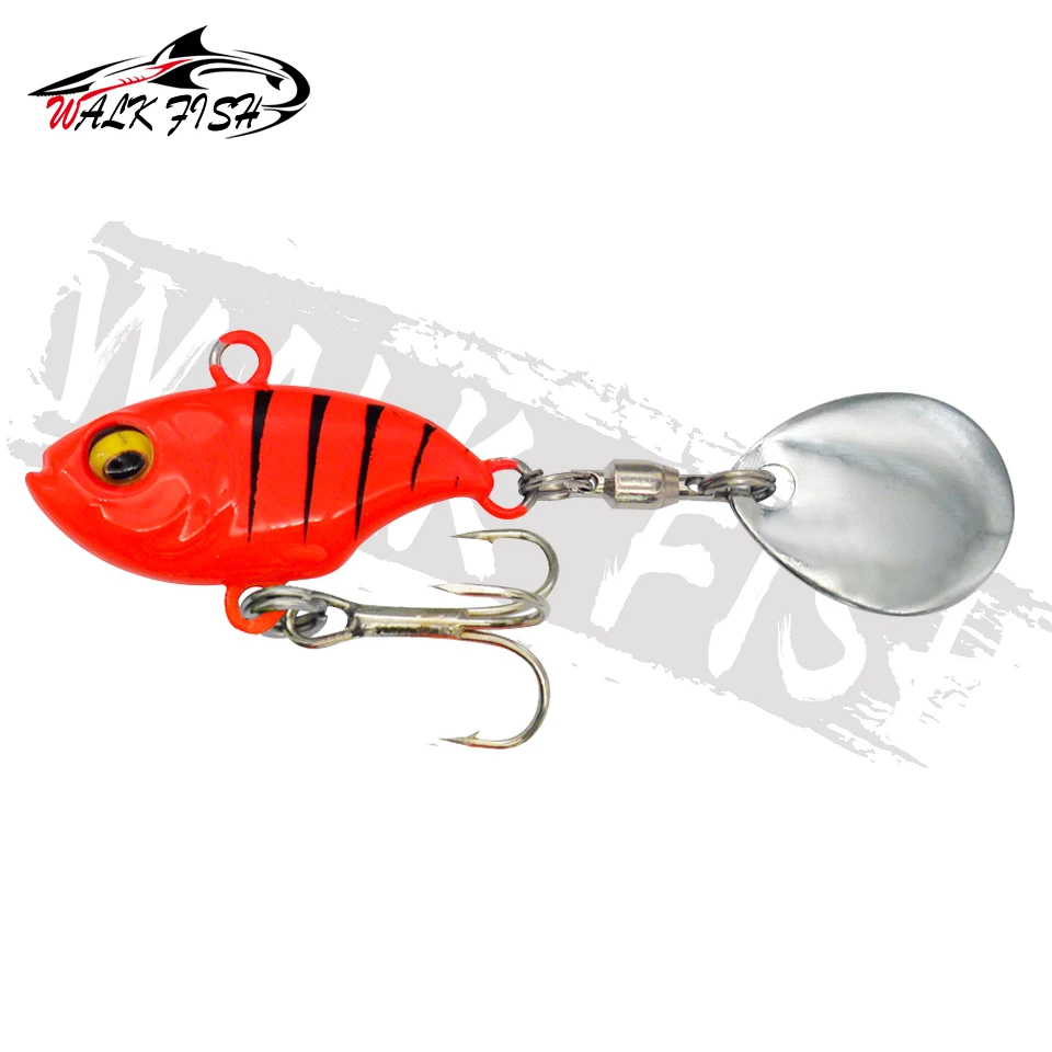SPAZIERGANG FISCH Neue Schwanz Spinning 14g Balance Rotierenden Metall Jig VIB Vibration Köder Spinner Löffel Sinkende Köder Angelgerät pesca – Detail 13