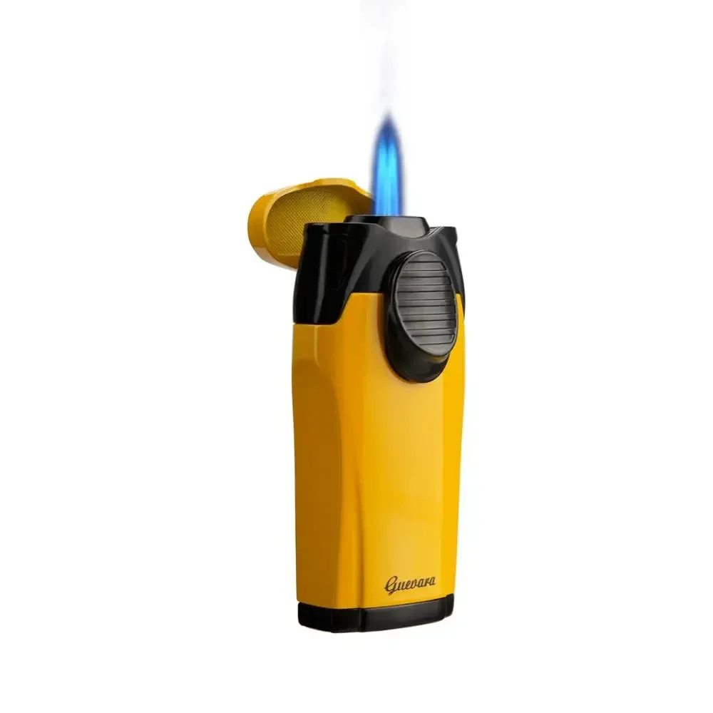 

GUEVARA Torch Lighter 2 Jet Butane Refillable Fluid Protable Windproof Cigar Lighter for BBQ Fireworks for Cooking