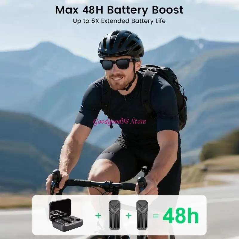 Glasses Charging Case with Road Day Carry Storage, LED Battery Lights, ABS Shell Case Body and 2 Parts for Daily Use