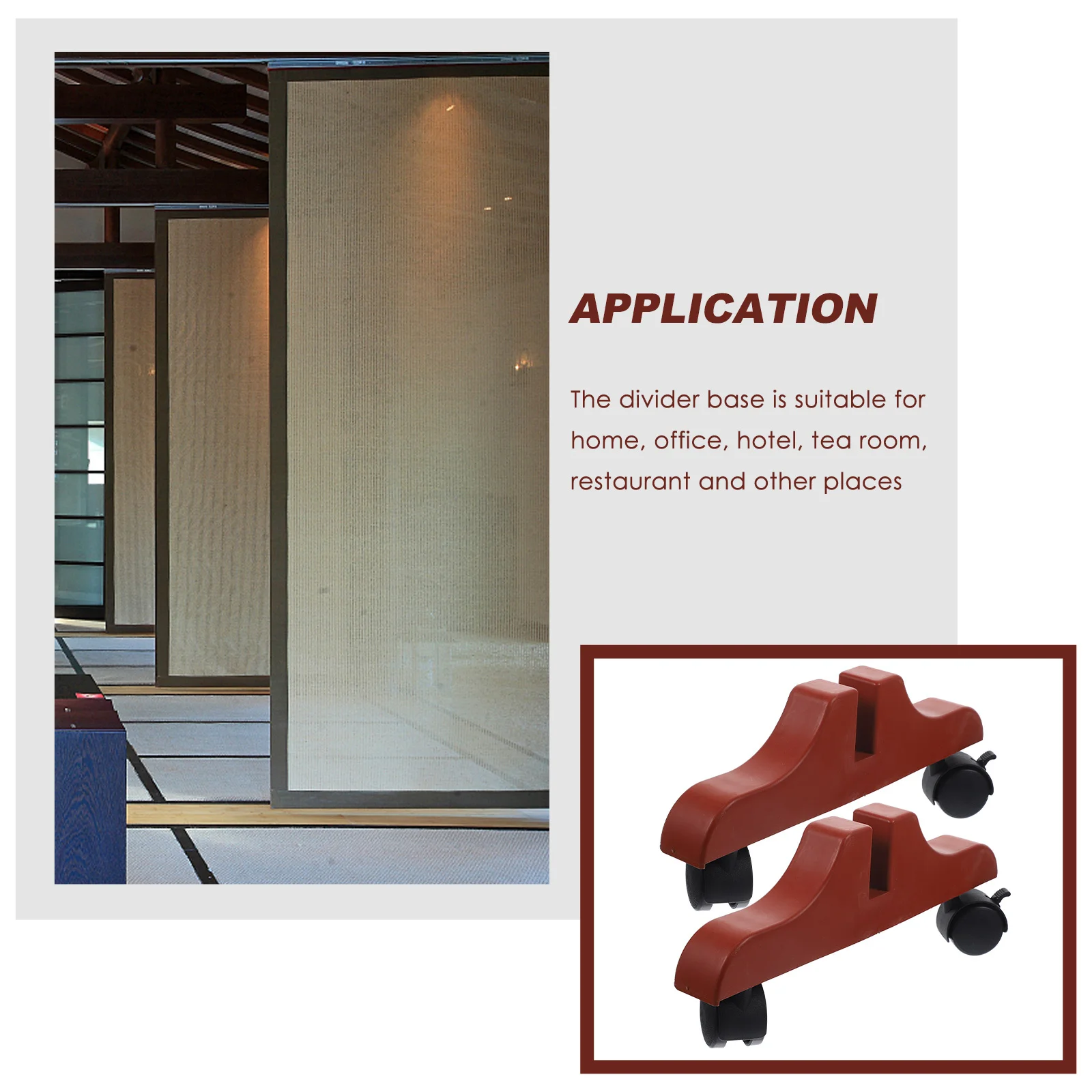 

2Pcs Sliding Roller Screen Divider Stand Plastic Divider Base Stable Room Partition Support for Home Office Hotel Restaurant