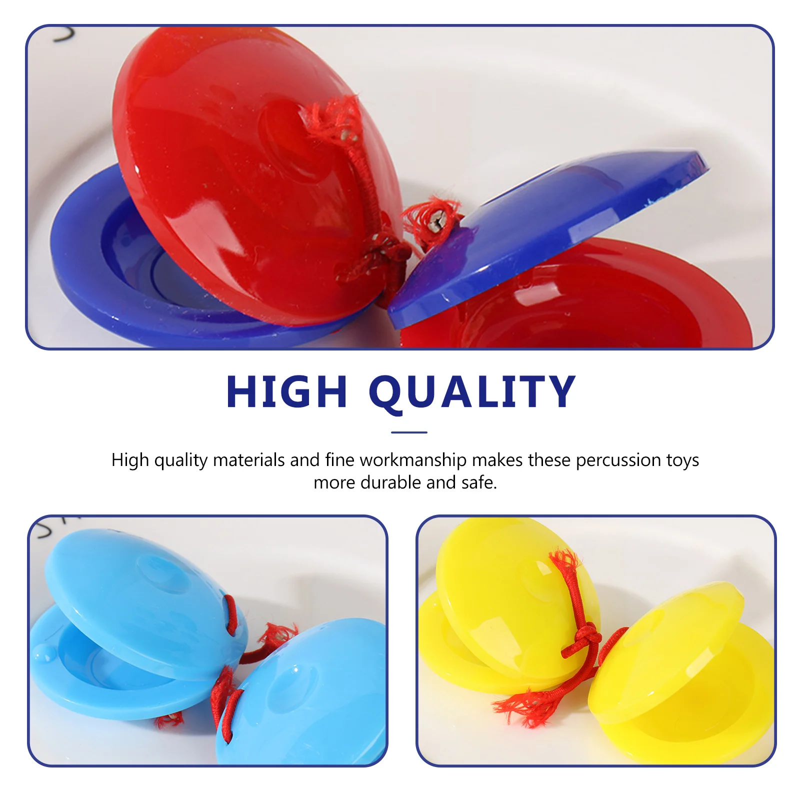 

24pcs Colorful Castanets Durable Percussion Bright Rhythm Hand Slap Sound Educational Instrument Hand