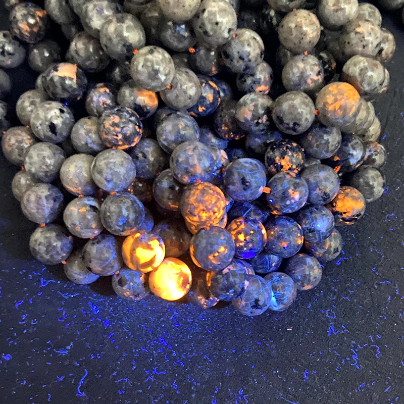 Natural Flame Stone Yooperlite Labradorite Round Loose Spacer Beads For Jewelry Making Diy Accessories Bracelet Necklace 15\