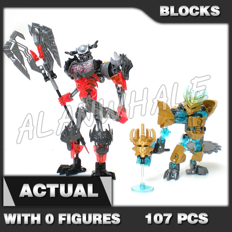 

107 шт., Bionicle Face Armor Maker против шлифовальной машины с черепом, защита боевой руки, функции 10689, набор строительных блоков, совместимый с моделью