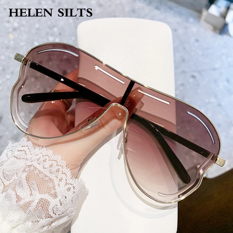 

Vintage Luxury Brand Designer One Piece Sunglasses Women Metal Oversized Men 2025 Popular Luxury Sun Glasses UV400