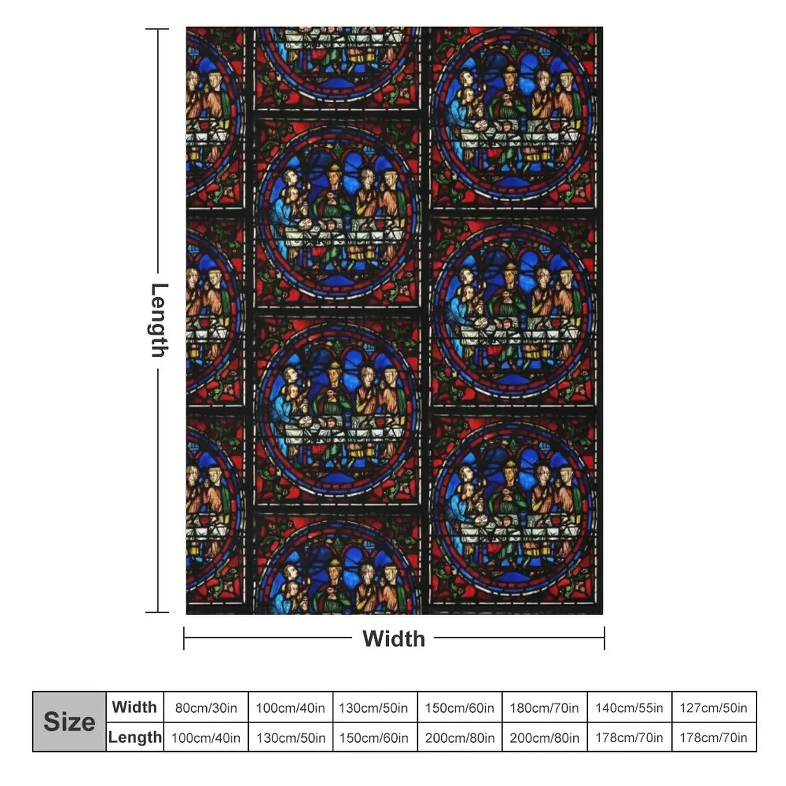 Stained Glass, Chartres Cathedral Throw Blanket halloween Heavy Soft Beds Soft Big Blankets