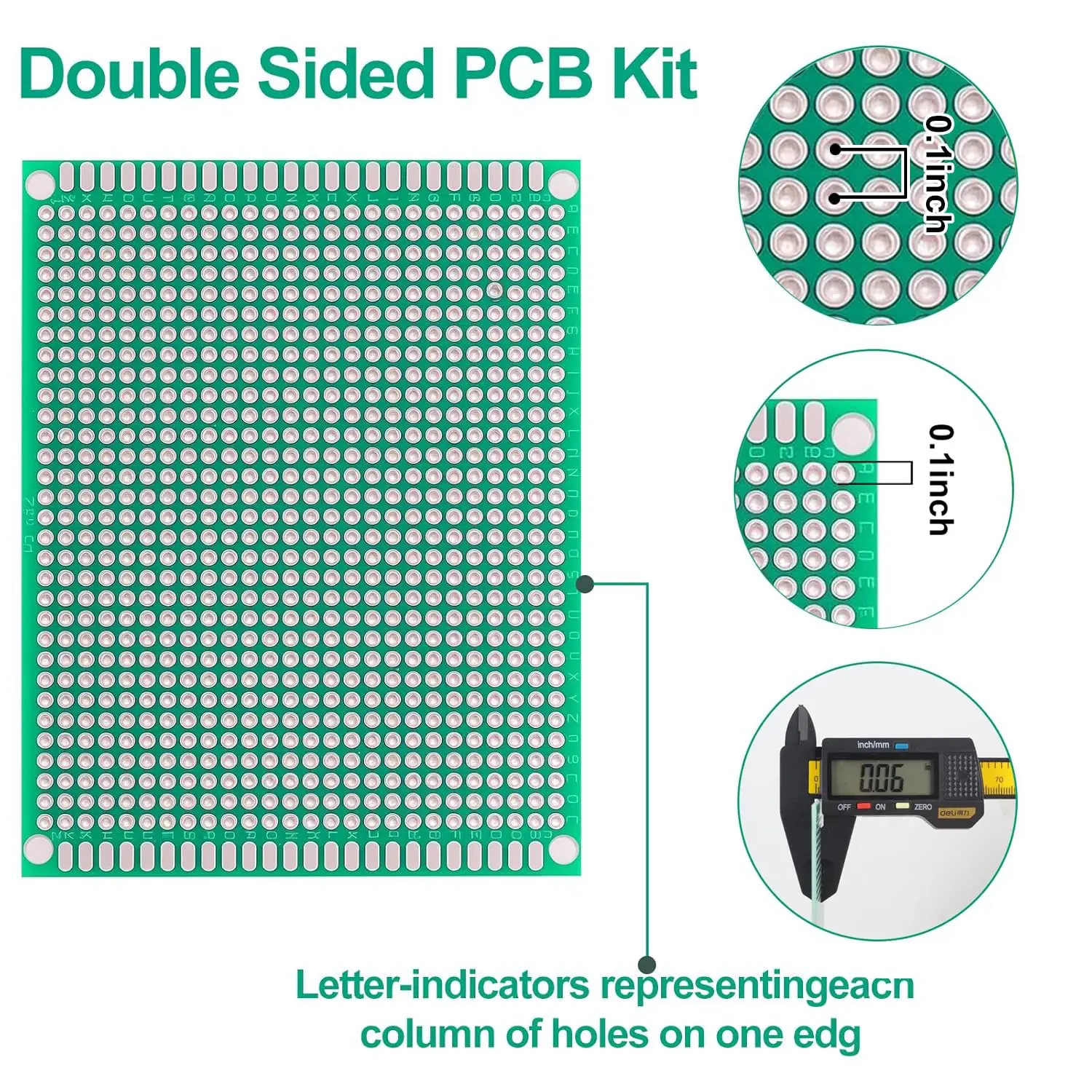 20 قطعة من لوحة النموذج PCB، لوحة دوائر خضراء مع 4 أحجام متوافقة، لوحة نموذج PCB مزدوجة الجوانب للإلكترونيات ذاتية الصنع