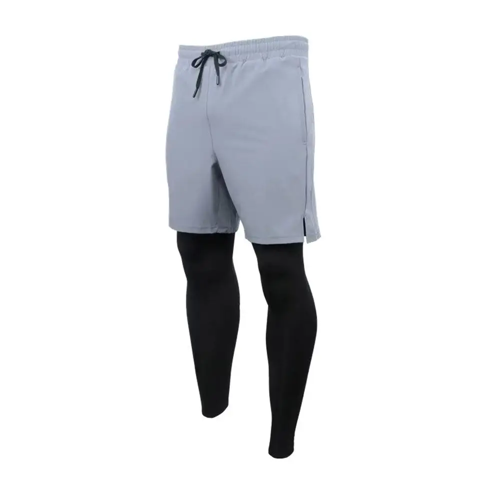 U6Z1-Double Calças de Camada, 2 em 1, Alta Elástica, Secagem Rápida, Respirável, Jogging, Confortável, Corrida, Sportswear, Basquete, Ginásio, U6Z1