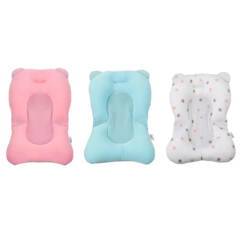 Baby Shower Bath Tub Pad Non-Slip Bathtub Seat Support Mat New born Safety Security Bath Support Cushion Foldable Soft Pillow