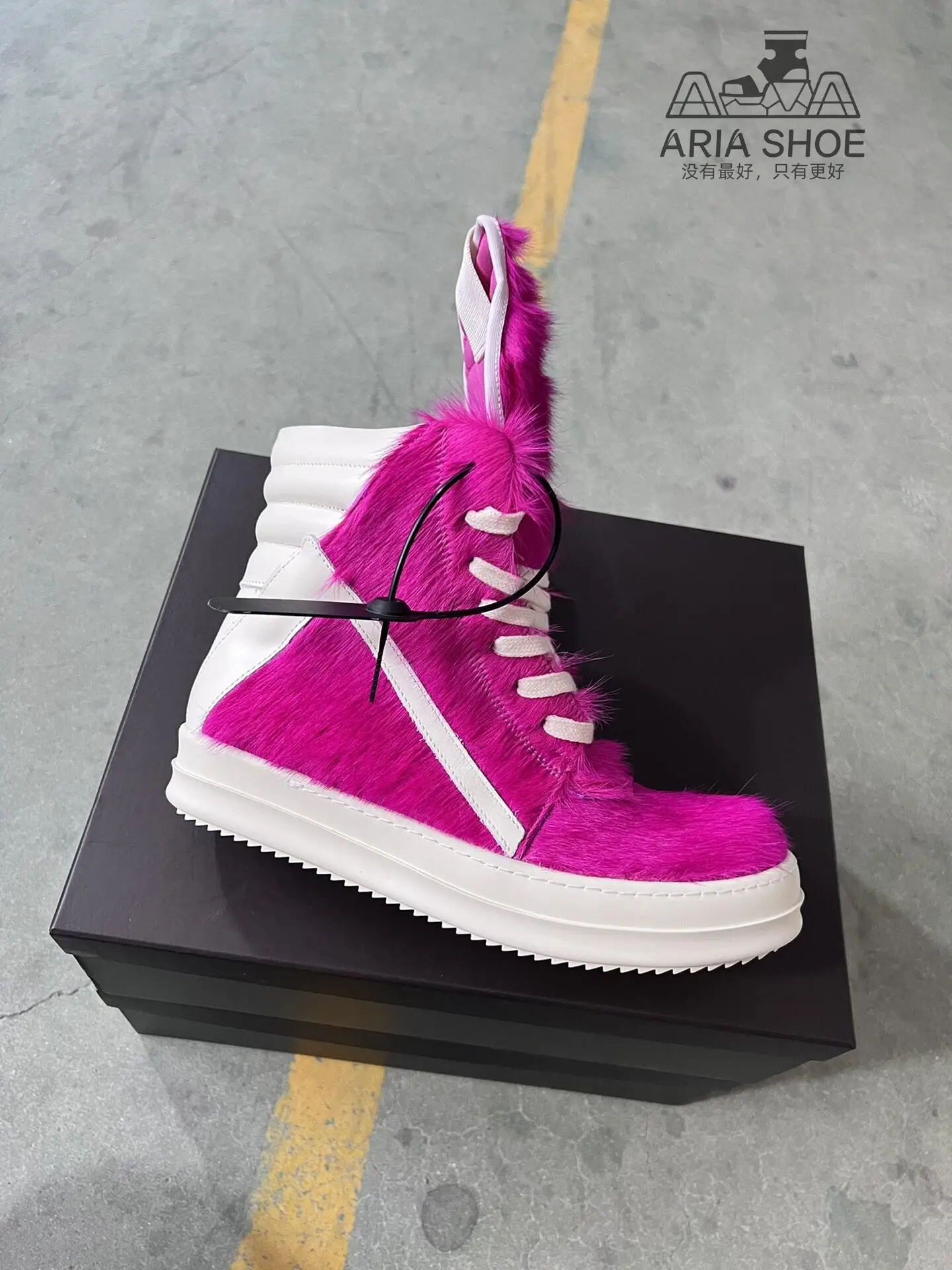 Ricks Retro brillante Rosa crin Geobasket zapatos casuales hombres O-wens diseño de alta calidad botines mujeres zapatillas casuales de lujo