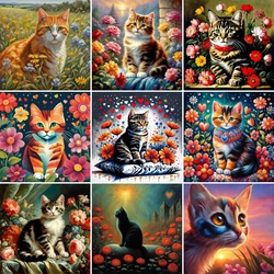 Animal Cat Flowers Paint By Number 20x30 Art Kit fai da te per adulti Wall Decor idee regalo personalizzate spedizione gratuita 2023 nuovo