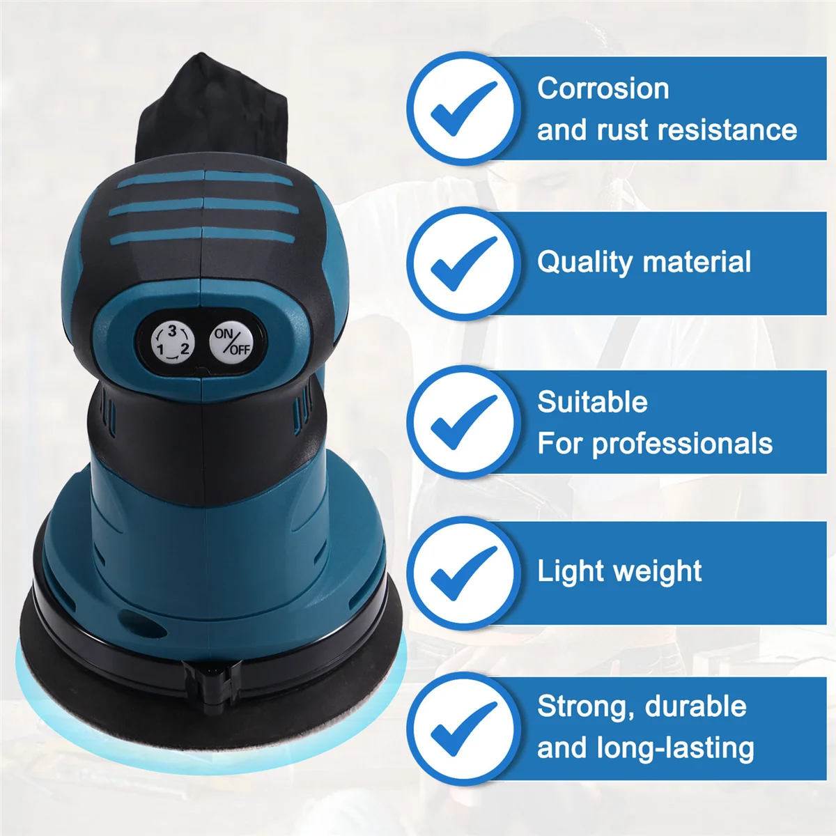 2025 New For 18V Battery Cordless Polishing Machine 125mm Wood Grinder Metal Car Waxing Polishing Machine Wood Grinder