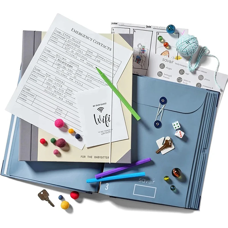 File Storage Tools"In Case I Go Missing" Binder File Organizer Manila Pocket Folder Accordion Storage Folder【A】