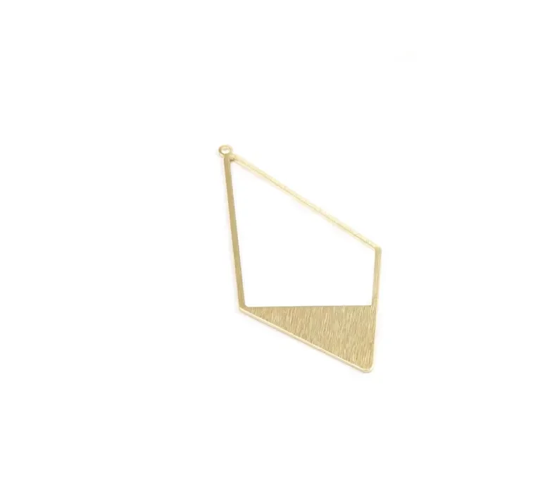 10pcs Rhombus Earring Charm, Brass Charm For Jewelry Making, Geometric Earring Findings, Necklace Pendant, 56x27.5mm -R563