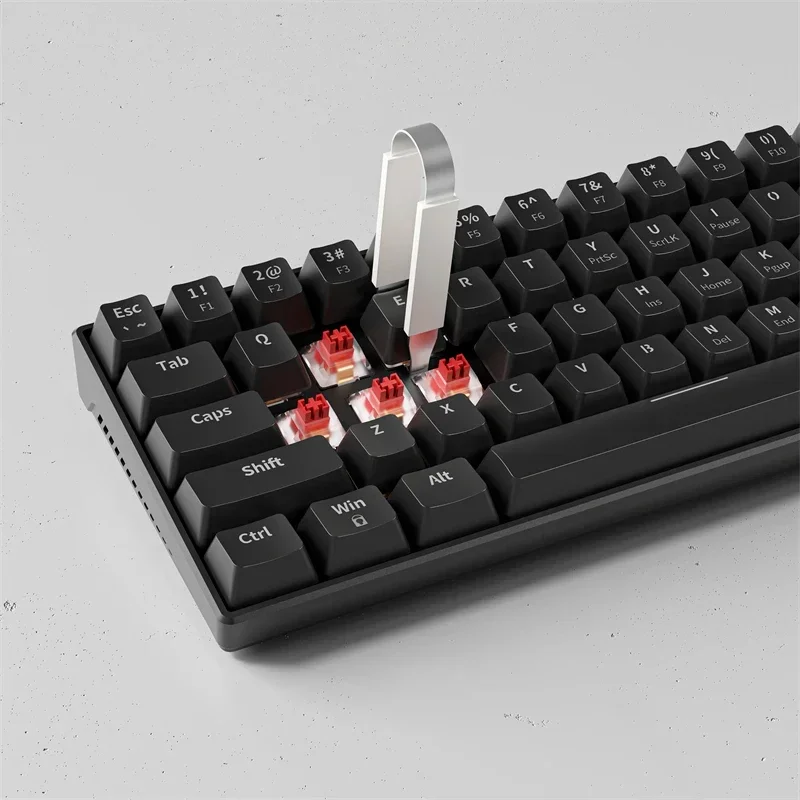 Black Mini Mechanical Keyboard 3 Pins Hot Swappable RGB  60% Keyboard Red Switch Blue Switch