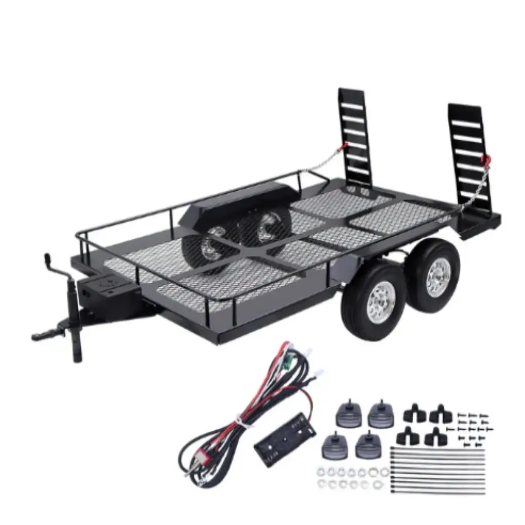 

RCGOFOLLOW 1/10 Metal Trailer Kit For RC Crawler Axial SCX10 II III 90046 D90 TRX6 TRX4 Redcat GEN8 RGT 86100 SMT CFX CC01 CC02