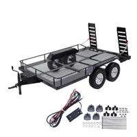 1/10 Metal Trailer Kit For RC Crawler Axial SCX10 II III 90046 D90 TRX6 TRX4 Redcat GEN8 RGT 86100 SMT CFX CC01 CC02 Parts