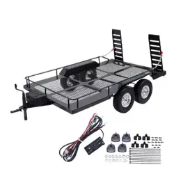 1/10 Metal Trailer Kit For RC Crawler Axial SCX10 II III 90046 D90 TRX6 TRX4 Redcat GEN8 RGT 86100 SMT CFX CC01 CC02