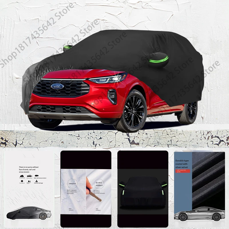 

For Ford Kuga fit Outdoor Protection Full Car Covers Snow Cover Sunshade Waterproof Dustproof Exterior Car cover Black