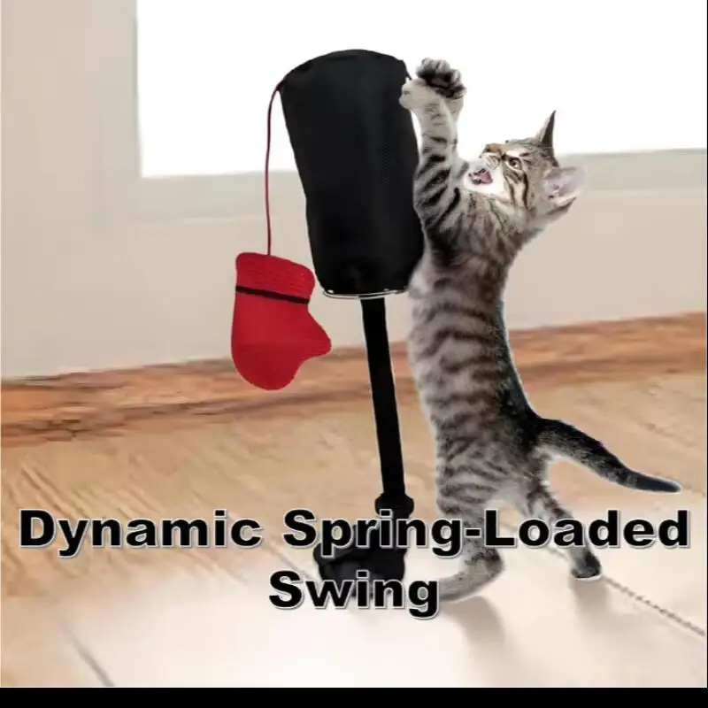 for New Cat Boxing Toy Interactive Play Sandbags Playset with Gloves Dog Relieve Boredom Punching Bag Play Gym Toys Pet Supplies