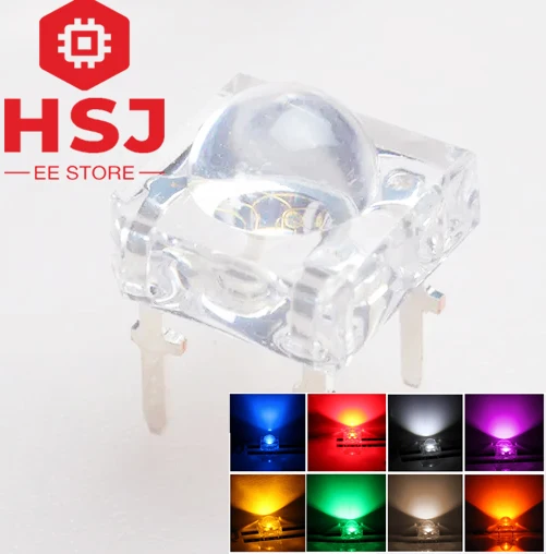 10pcs F5 5mm Piranha LED White RED Blue Green Yellow White Warm white Orange Purple Light Emitting Diode 4pins