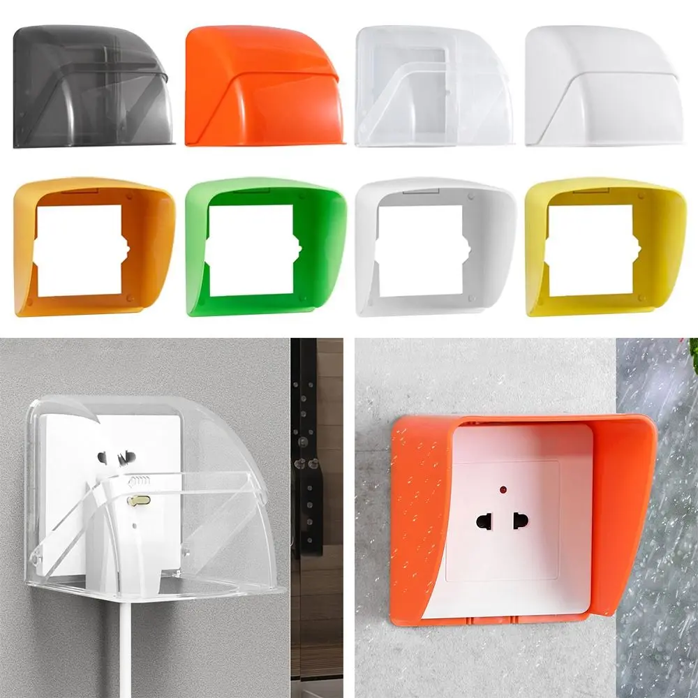 Wall-mounted Switch Protective Cover Plastic 86 Type Socket Waterproof Box Self-Adhesive Rainproof Cover Box Wall