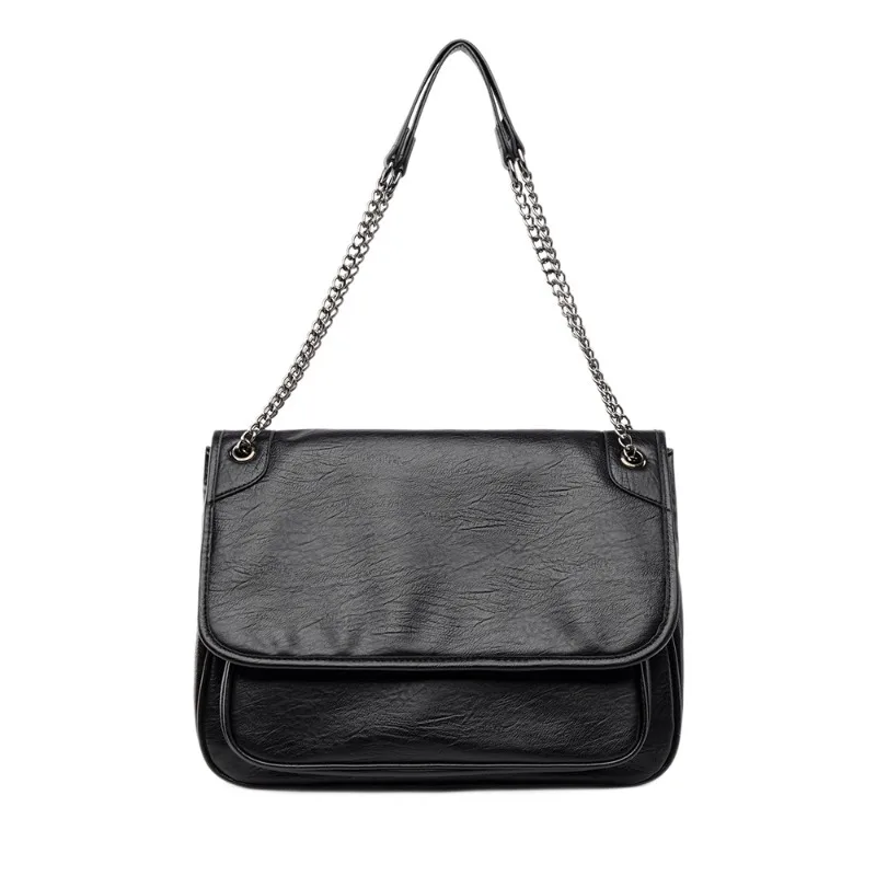 

Осень-зима, большая вместительная мягкая кожаная сумка-мессенджер для женщин, 2220, универсальная сумка через плечо с цепочкой в стиле ретро