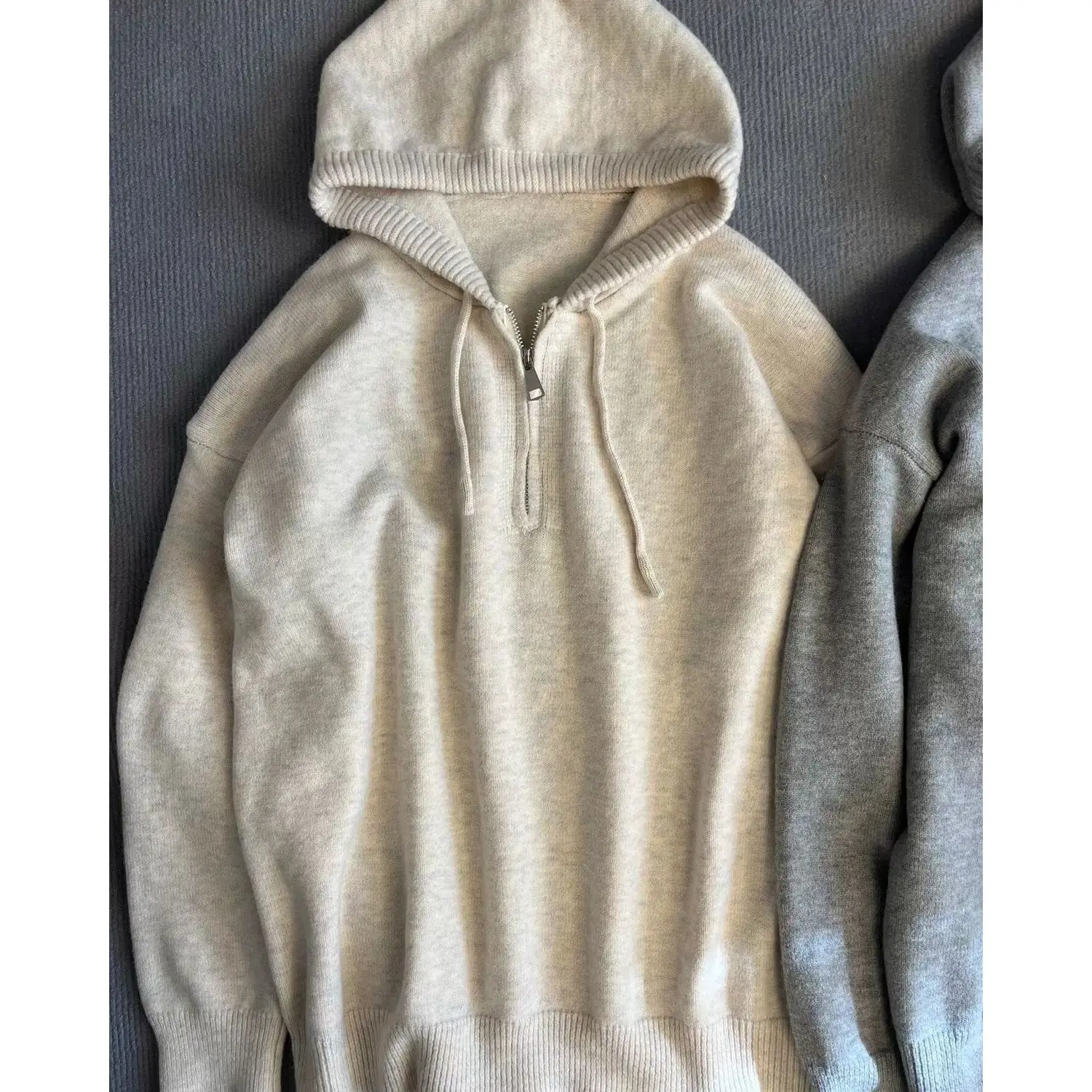 

Свитера для женщин в корейском стиле, свободные мягкие восковые топы с капюшоном и полумолнией, осень-зима, новые утолщенные повседневные пуловеры, уникальный дизайн