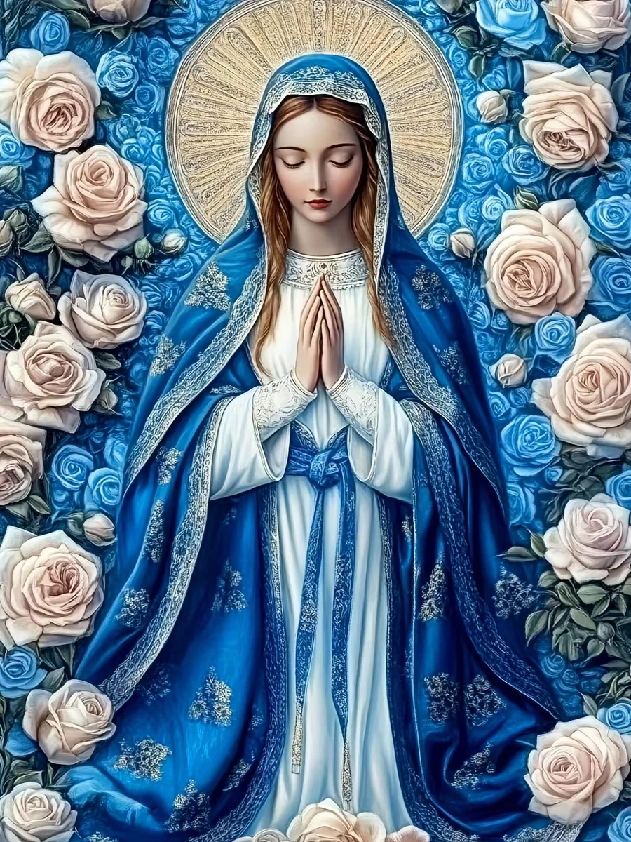 Neuheiten 2026 Diamantmalerei Jungfrau Maria Rose Diamant-Mosaik Porträt Religion Set Dekorative Gemälde