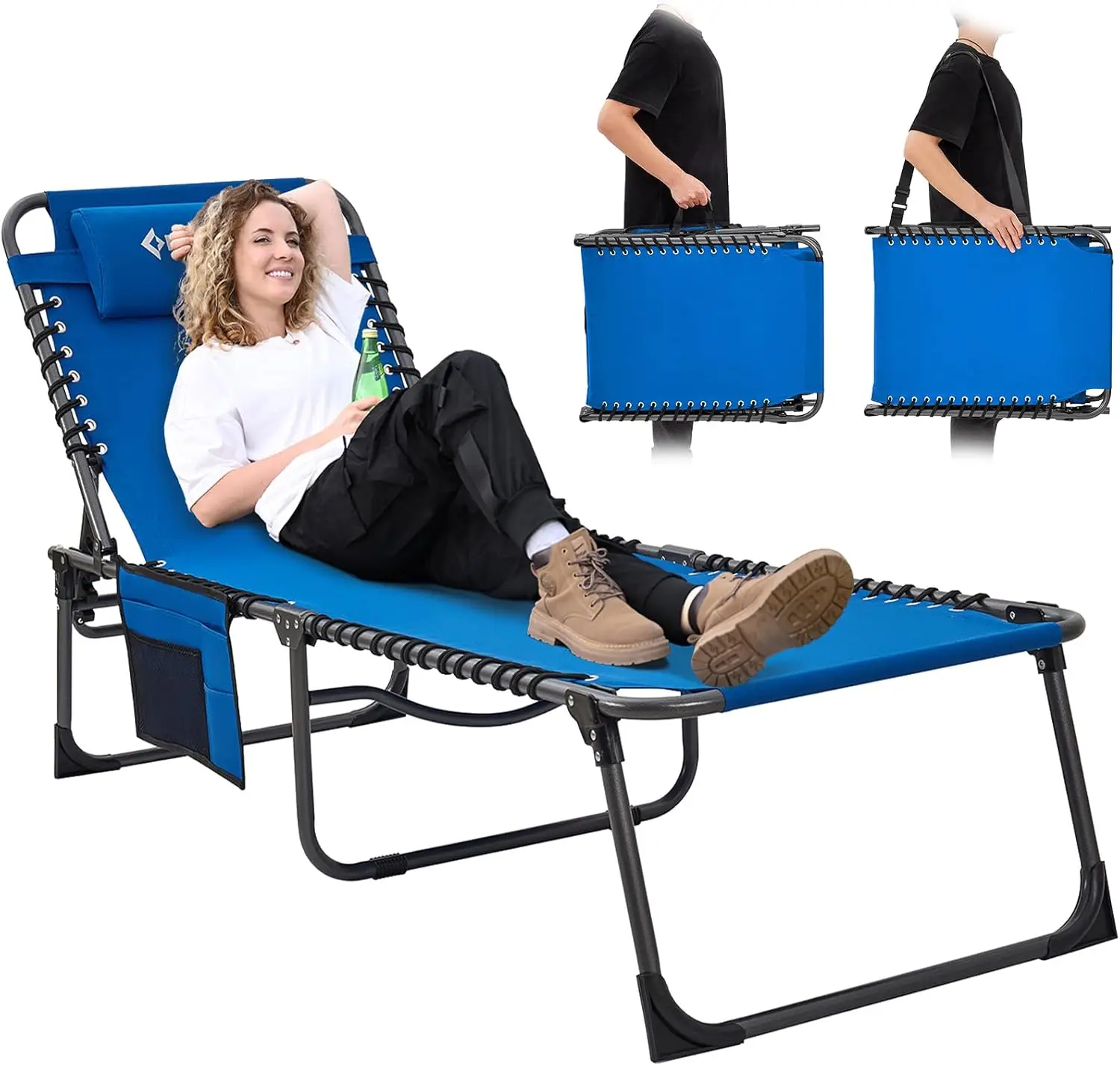 

Lounge Chairs for Outside,Folding Adjustable Patio Chaise Lounges for Pool,Beach, Sunbathing, Deck,Lawn,Portable Heavy Duty Lay