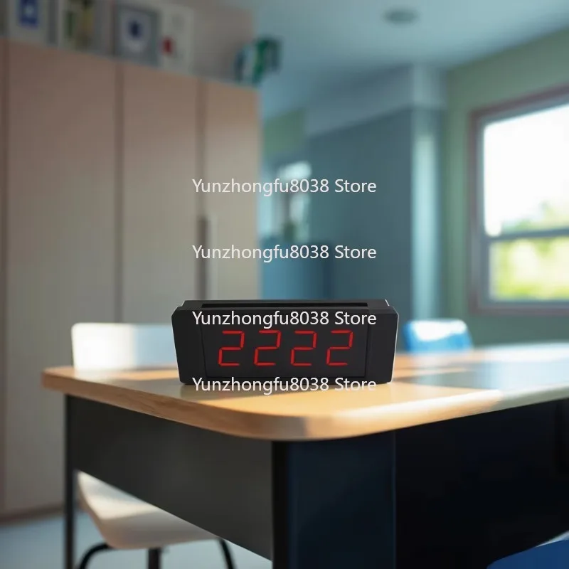 عداد رقمي صمام ثنائي باعث للضوء بشاشة حمراء مكون من 4 أرقام مقاس 1 بوصة مع وظيفة العد التنازلي لسطح المكتب للتعلم المنزلي الداخلي #4