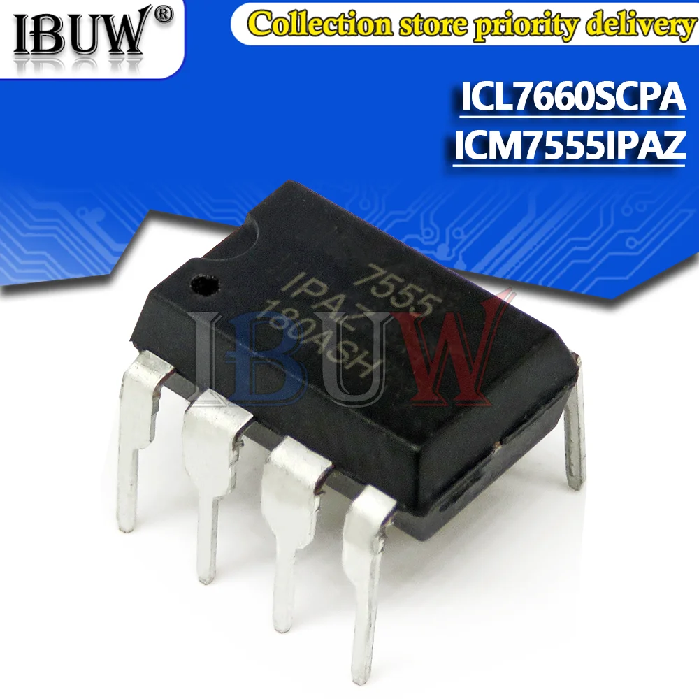 10PCS ICL7660SCPA ICM7555IPAZ ICL7660 ICM7555 DIP8 DIP