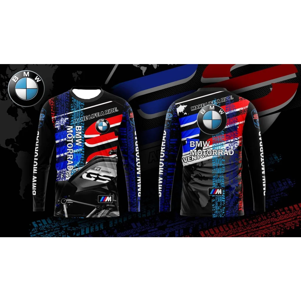 

Быстросохнущая новая высококачественная роскошная брендовая повседневная футболка BMW с длинными рукавами BMW Bimmer, профессиональный велосипедный костюм, топ Moto